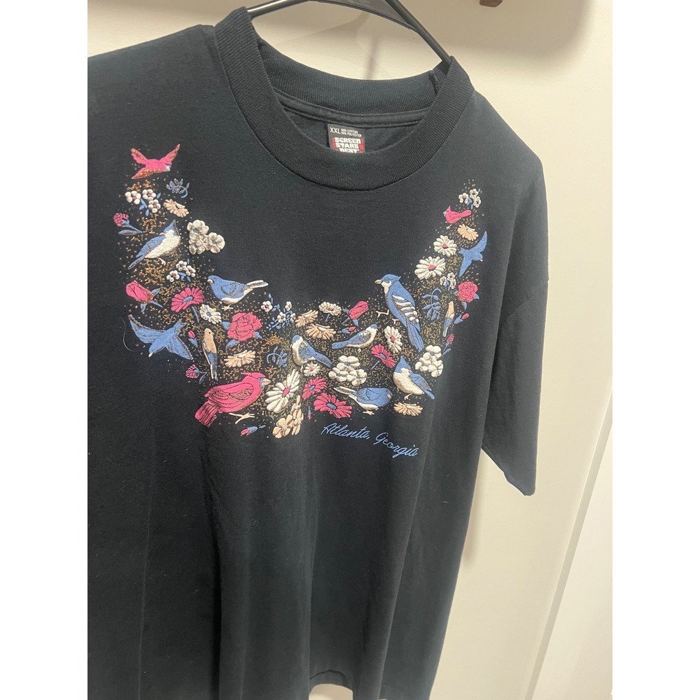 Vintage Atlanta GA Bird/floral T Shirt single stitch Size XXL made‎ in USA